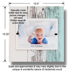 Farmhouse Coastal Style Reclaimed Wood Cape Cod Frame with a 4x6 or 5x7 Picture | White washed with Turquoise slat | Hangs and Stands - Beach Frames