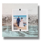 Farmhouse Coastal Style Reclaimed Wood Cape Cod Frame with a 4x6 or 5x7 Picture | White washed with Turquoise slat | Hangs and Stands - Beach Frames