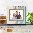 Sea Mist & White Washed Coastal Farmhouse Style Rustic Reclaimed Wood Picture Frames with Burlap Accents for 4x6 or 5x7 Pictures - Beach Frames