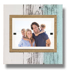 Sea Mist & White Washed Coastal Farmhouse Style Rustic Reclaimed Wood Picture Frames with Burlap Accents for 4x6 or 5x7 Pictures - Beach Frames