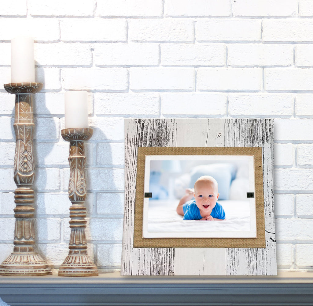 Beach & Coastal Theme White Reclaimed Wood Picture Frames for 4x6 or 5x7  Pictures in 2023