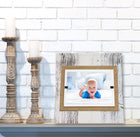 Sea Mist & White Washed Coastal Farmhouse Style Rustic Reclaimed Wood Picture Frames with Burlap Accents for 4x6 or 5x7 Pictures - Beach Frames