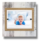 White Washed Coastal Farmhouse Style Rustic Reclaimed Wood Picture Frames with Burlap Accents for 4x6 or 5x7 Pictures - Beach Frames