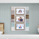 Cape Cod Style Triple 4x6 Picture Rustic Reclaimed Wood Picture Frame with Burlap Accent Backboards - Beach Frames