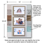 Cape Cod Style Triple 4x6 Picture Rustic Reclaimed Wood Picture Frame with Burlap Accent Backboards - Beach Frames
