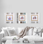Modern Cape Cod Decor White & Turquoise Rustic Wood Picture Frames With Burlap | Single or Collage - Beach Frames