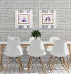 Modern Cape Cod Decor White & Turquoise Rustic Wood Picture Frames With Burlap | Single or Collage - Beach Frames