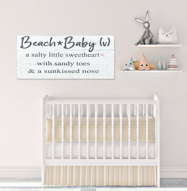Beach Baby Nursery Decor Wood Wall Sign | Sandy Toes Sunkissed Nose | Girl & Boy Room Decor | Beach House Kids Bedroom Decor - Beach Frames