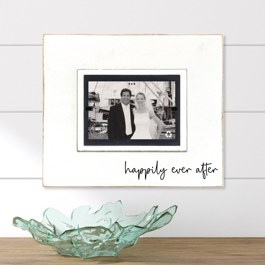 Happily Ever After Picture Frame Engraved Wedding Picture Frame Glass  Wedding Photo Frame Personalized Glass Picture Frame for Wedding 