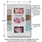 Cape Cod Style Triple 4x6 or 5x7 Cape Cod Coastal Style Reclaimed Wood Picture Frame - White Washed with Sea Mist - Beach Frames