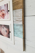 Cape Cod Style Triple 4x6 or 5x7 Cape Cod Coastal Style Reclaimed Wood Picture Frame - White Washed with Sea Mist - Beach Frames