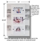 Cape Cod Style Triple 4x6 or 5x7 Cape Cod Coastal Style Reclaimed Wood Picture Frame - White Washed - Beach Frames