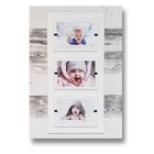 Cape Cod Style Triple 4x6 or 5x7 Cape Cod Coastal Style Reclaimed Wood Picture Frame - White Washed - Beach Frames