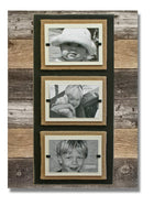 Triple 4x6 Picture Modern Farmhouse Rustic Weathered Reclaimed Wood Picture Frame with Burlap Accents - Beach Frames
