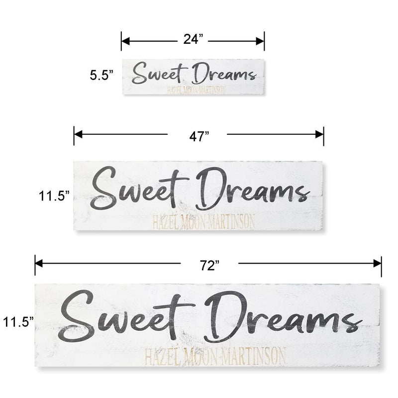 Personalized SWEET DREAMS Wood Sign with Baby Name | Nursery Decor Name Sign - Beach Frames