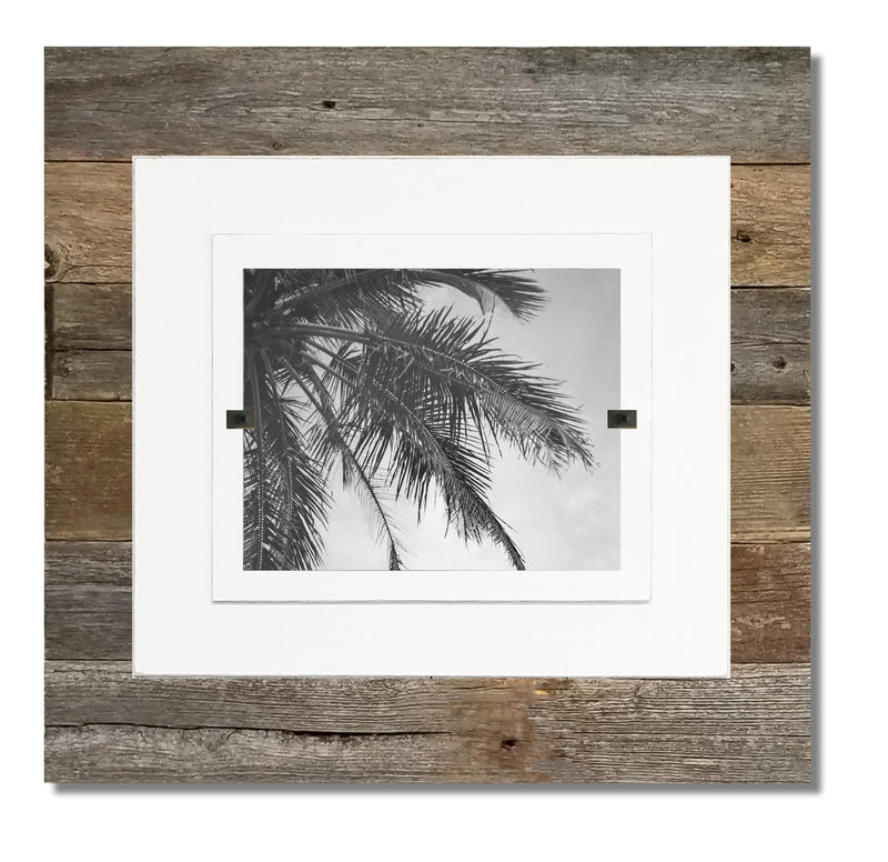 Set of 3 Palm Tree Artwork Rustic Barnwood Frames for Collage Wall Decor for Beach House Wall Decor, Coastal Wall Art, Seaside Wall Art