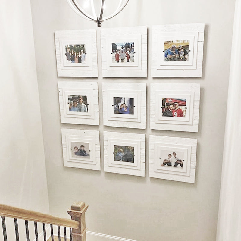 Shiplap White Washed Wood Home Decor Picture Frames | Single or Sets