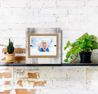 White Washed Coastal Farmhouse Style Rustic Reclaimed Wood Picture Frames with Burlap Accents for 4x6 or 5x7 Pictures - Beach Frames