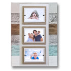 Cape Cod Style Triple 4x6 Picture Rustic Reclaimed Wood Picture Frame with Burlap Accent Backboards - Beach Frames