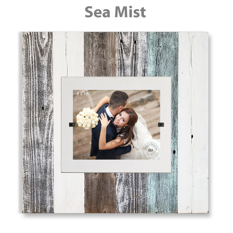 Cape Cod Style White & Sea Mist Reclaimed Rustic Wood Picture Frames | Single or Collage | 8x10 & 11x14 - Beach Frames