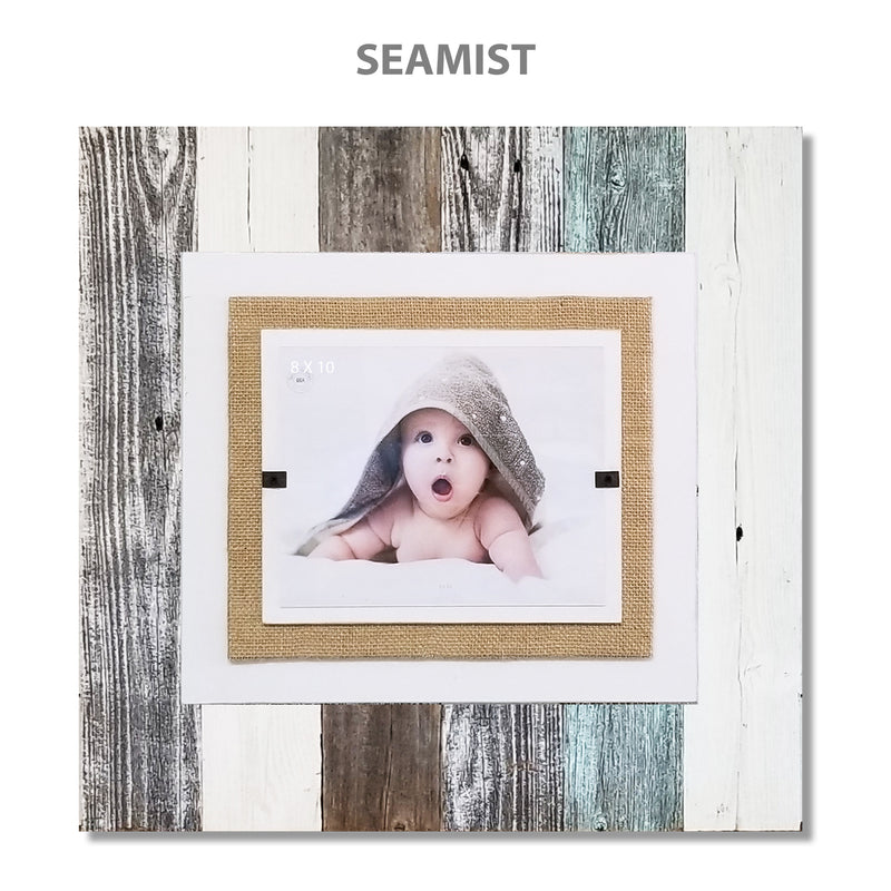 Modern Cape Cod Decor White & Turquoise Rustic Wood Picture Frames With Burlap | Single or Collage - Beach Frames