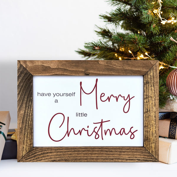 Have Yourself a Merry Little Christmas Wood Sign, Modern Farmhouse Christmas Decorations, Holiday Decor, Christmas Wall Sign, Mantle Decor - Beach Frames