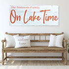 On Lake Time Personalized Family Name Distressed Wood Sign | Custom City Name Sign |  Lake House Sign Family Last Name - Beach Frames
