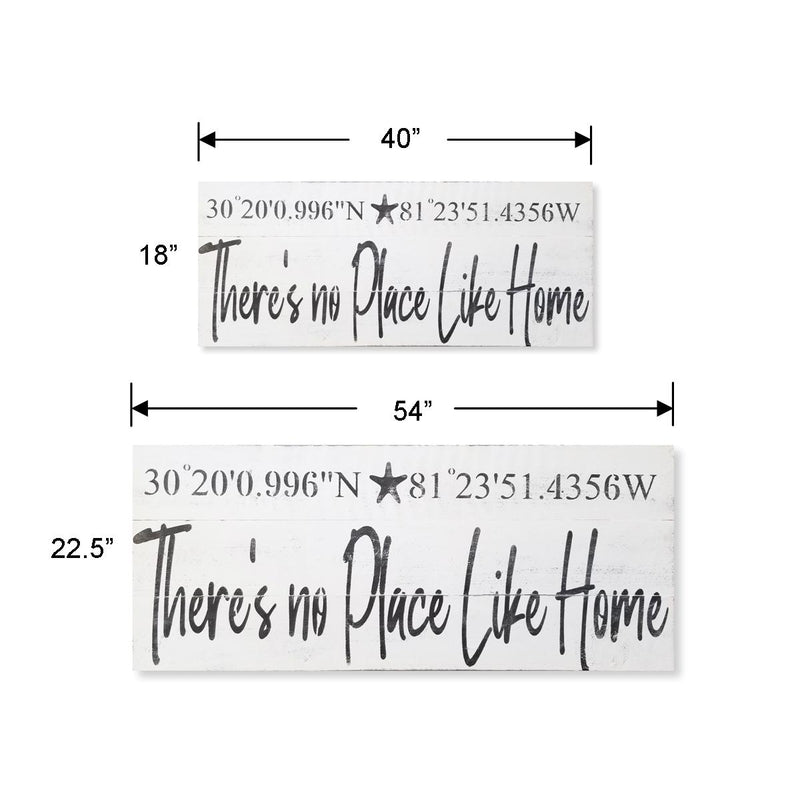 There's No Place Like Home Customized Sign with your Personalized GPS Coordinates | Latitude Longitude Personalized Wood Sign - Beach Frames