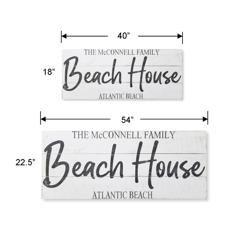 Personalized Large Beach House Family Name Shiplap Chunky Distressed Wood Sign | Family Established Date | City Name - Beach Frames