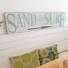 Sand & Surf Coastal Modern Farmhouse Style Rustic Wood Antiqued Sign with Arrow - Beach Frames
