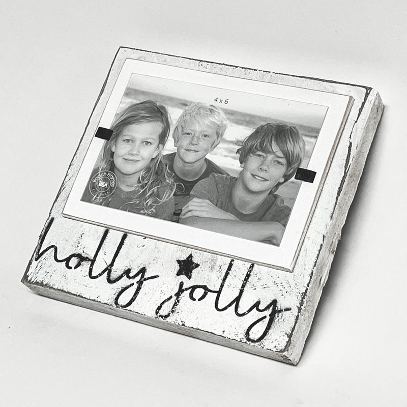 ALL NEW Christmas Tabletop Decorative Photo Frame Holly Jolly | Modern Farmhouse XMAS - Beach Frames