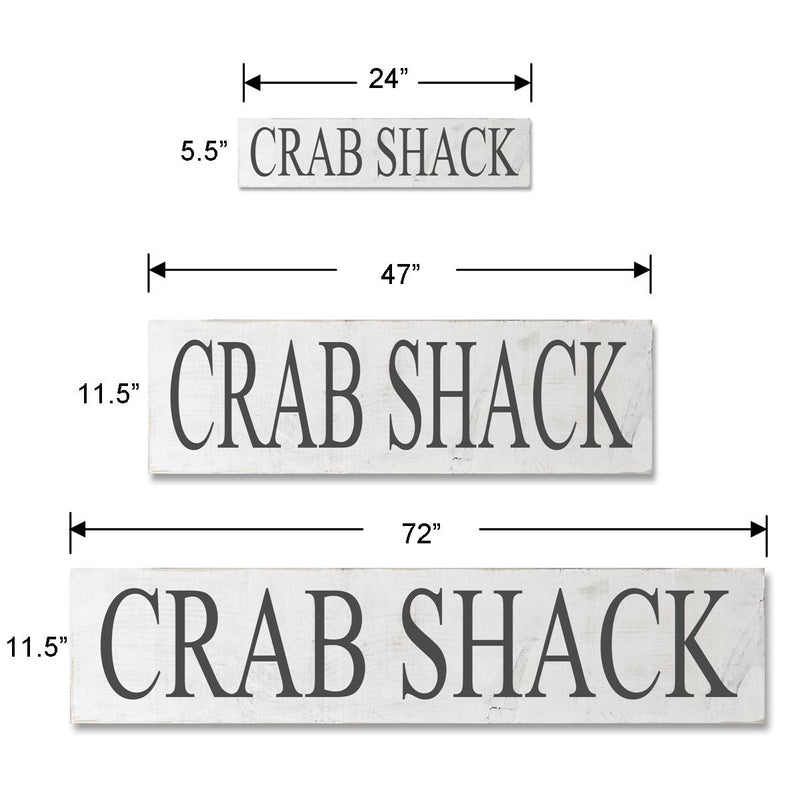 CRAB SHACK Distressed Wood Handcrafted Sign | Many colors to choose from - Beach Frames