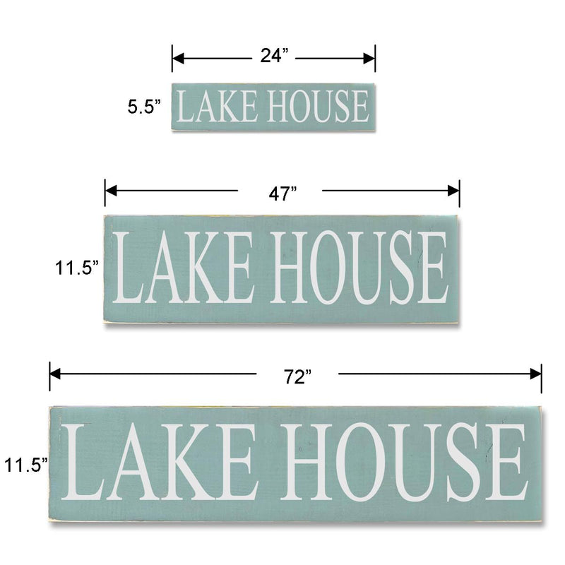 LAKE HOUSE Distressed Wood Handcrafted Sign | Many colors to choose from - Beach Frames