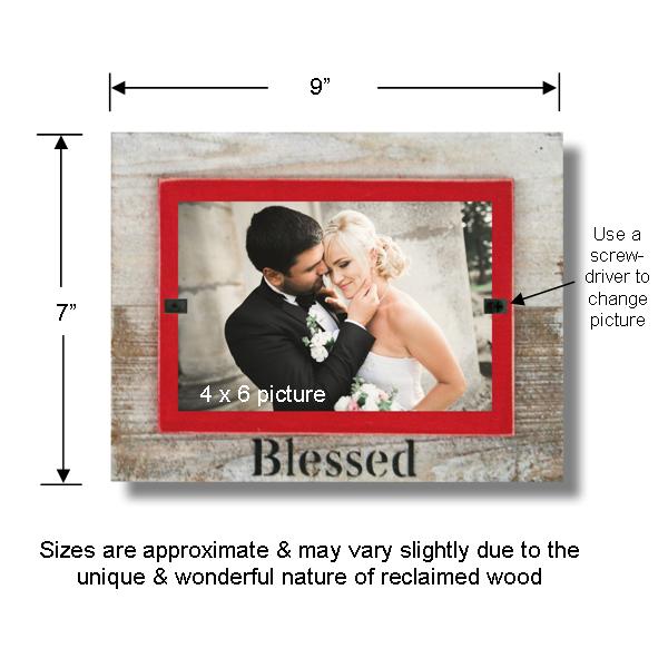 Eco Friendly Blessed Christmas Sign Tabletop Picture Frame - Beach Frames