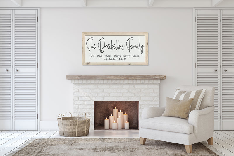 Personalized Family Last Name Wood Sign with Established Date and Year | First Name Custom Wood Sign | Wedding Sign | Modern Farmhouse Sign - Beach Frames