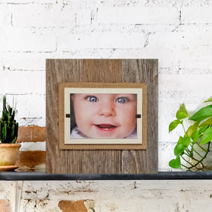 Rustic Barnwood Photo Frame for 4 x 6 or 5 x 7 Pictures - tabletop or standing - Beach Frames