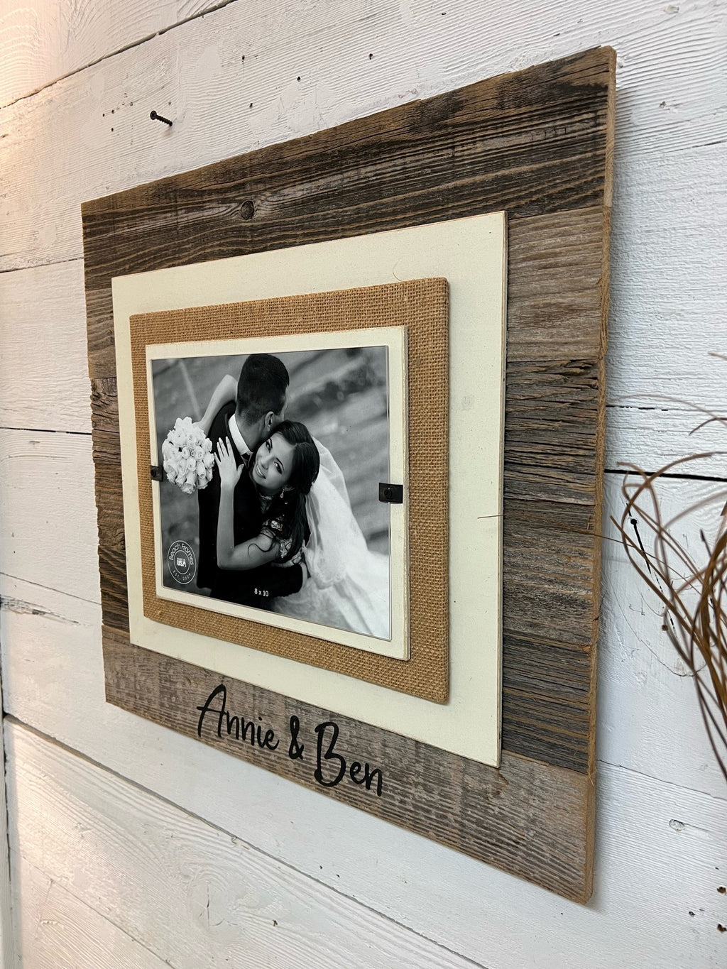 Signature Picture Frame - 100% Up-cycled Reclaimed Wood (11x14, Robins Egg  Blue) 