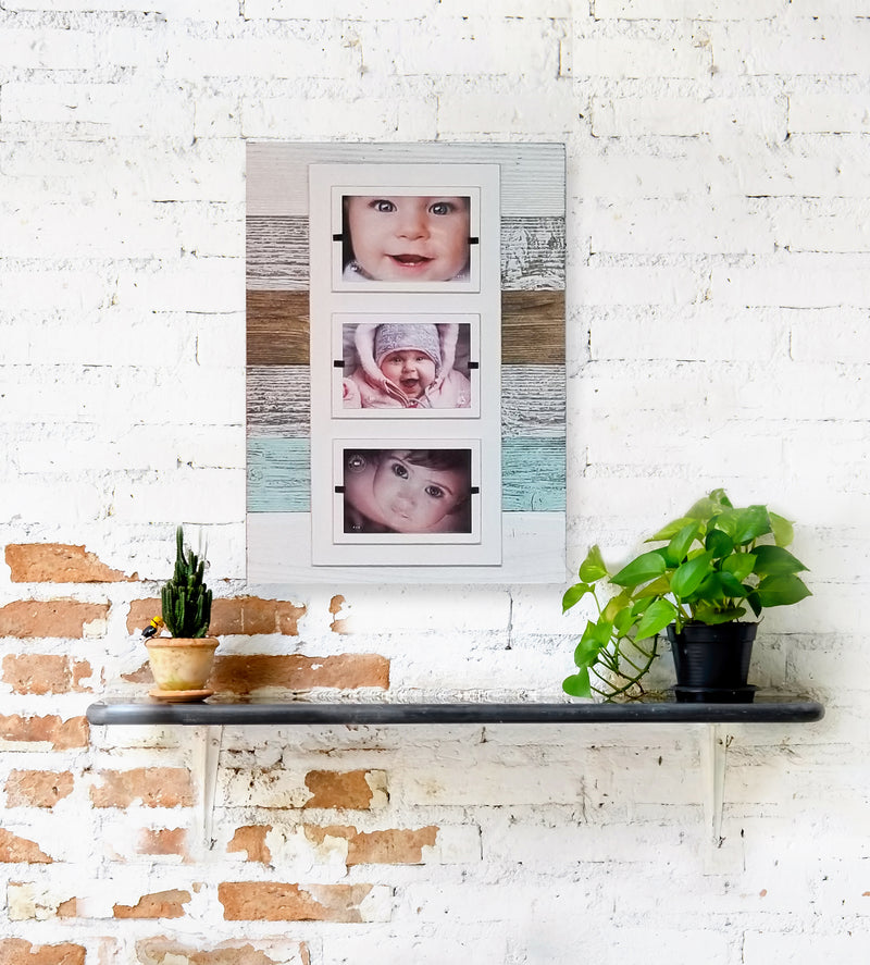 4x6 Barnwood Collage White Frame 2 4x6 Multi Opening Frame-rustic Picture  Frame-reclaimed-cottage Chic-collage Frame-collage Frame-shabby 