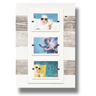 Cape Cod Style Triple 4x6 or 5x7 Cape Cod Coastal Style Reclaimed Wood Picture Frame - White Washed - Beach Frames