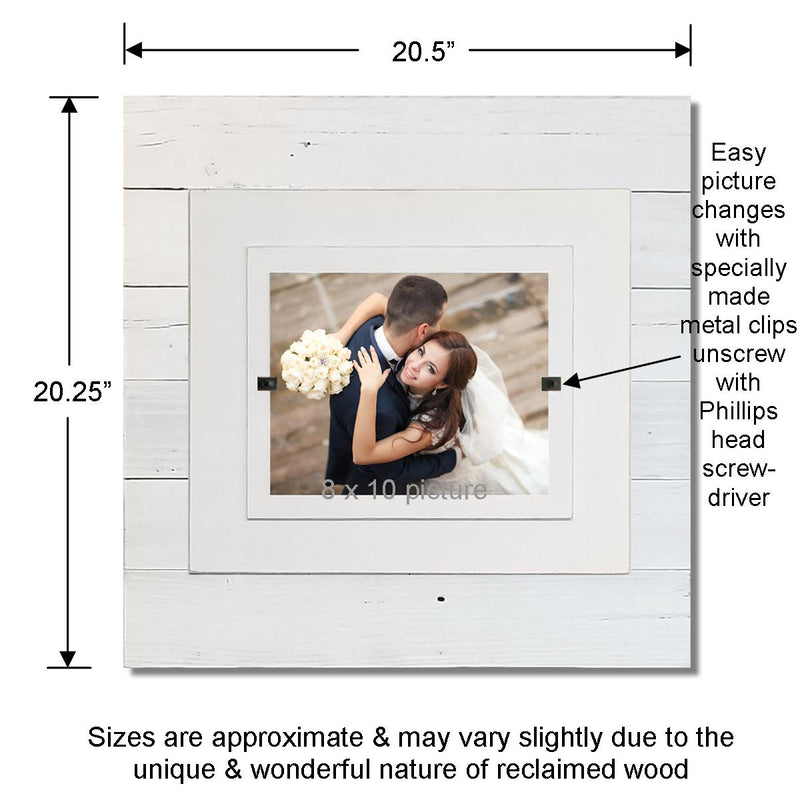 Shiplap White Washed Wood Home Decor Picture Frames | Single or Sets - Beach Frames