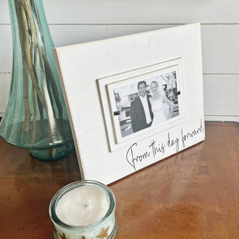 From This Day Forward Love Note Whimsical Modern Farmhouse Collage Picture Frame | Wedding Portrait Picture Frame - Beach Frames
