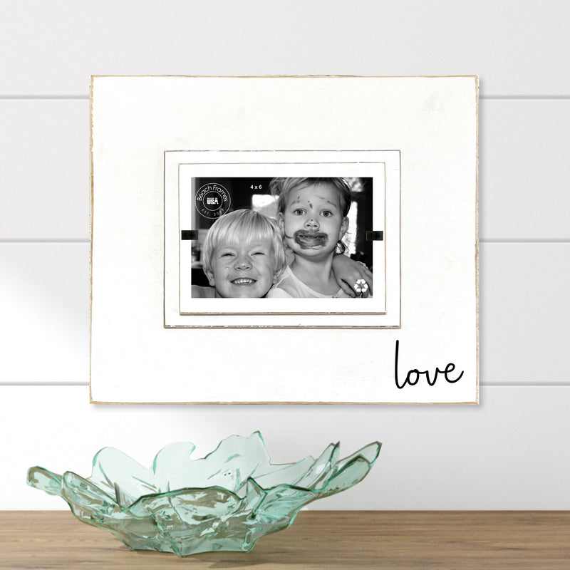 Valentine's Day Love Note Whimsical Distressed Wood Picture Frame | Anniversary Gift Frame | Valentine Gift for Couple | Married Gift - Beach Frames